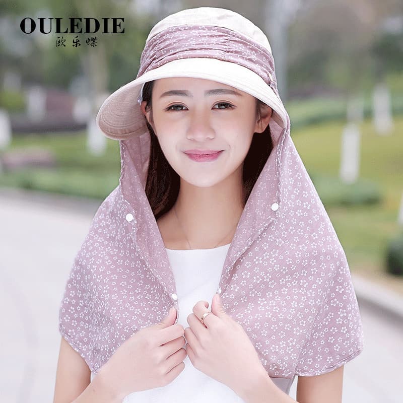 Chapéu feminino versão coreana verão chapéu de sol ao ar livre ciclismo chapéu de sol feminino Anti-ultravioleta dobráve