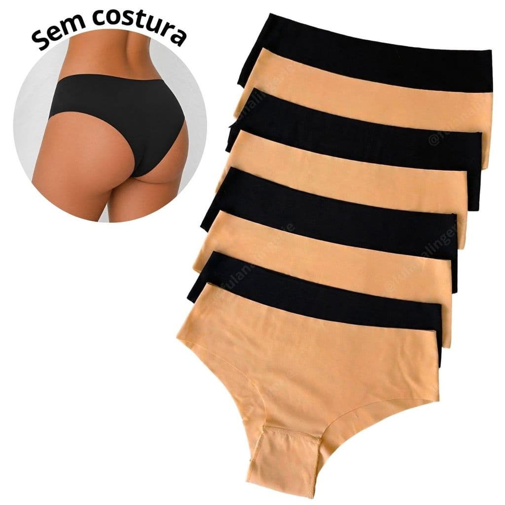Kit 6 Calcinha Cós Alto Sem Costura Não Marca Tanga Confortavel - Cos Mamut