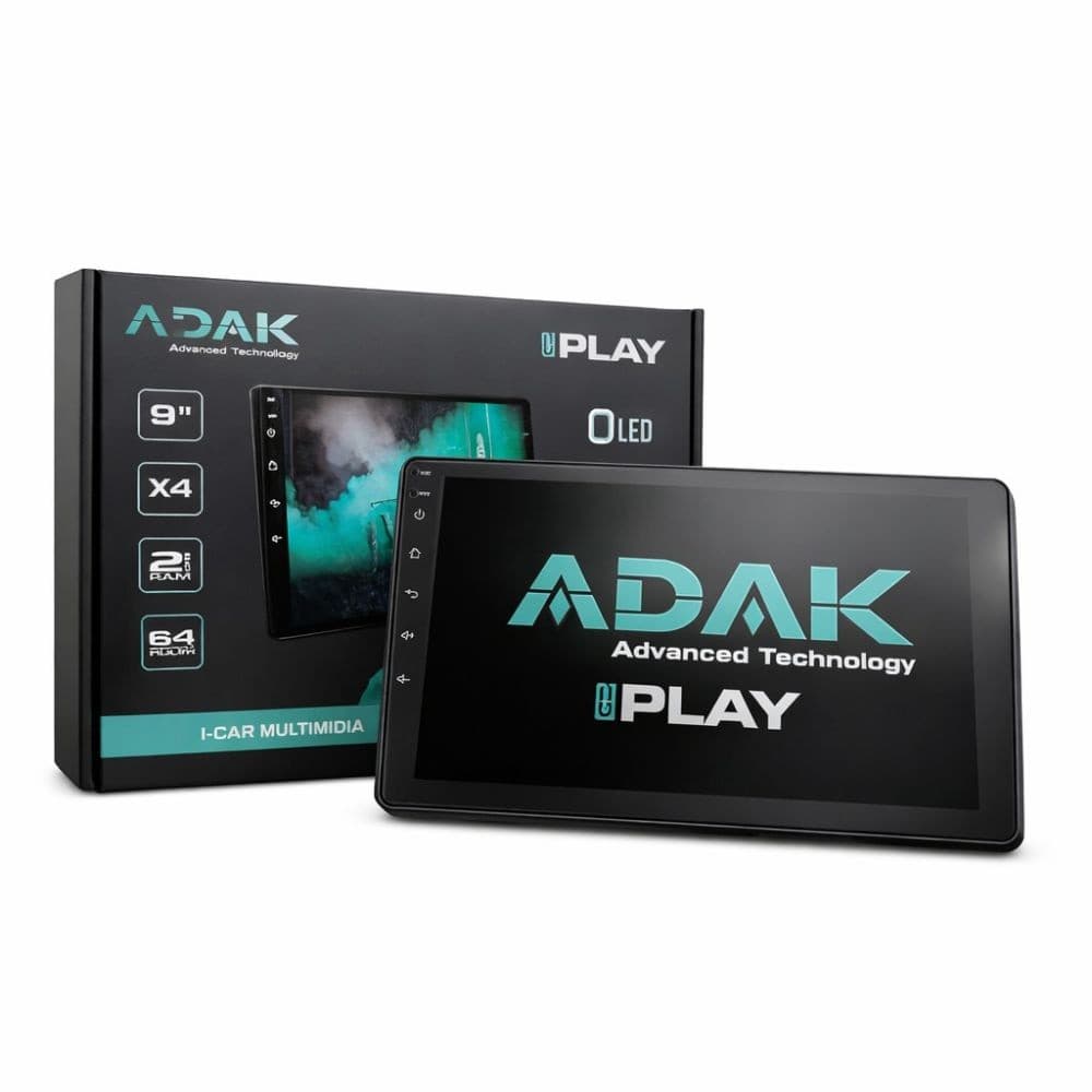 Kit Multimídia Adak 9" Quadcore  2+64Gb Duster Oroch 15/19