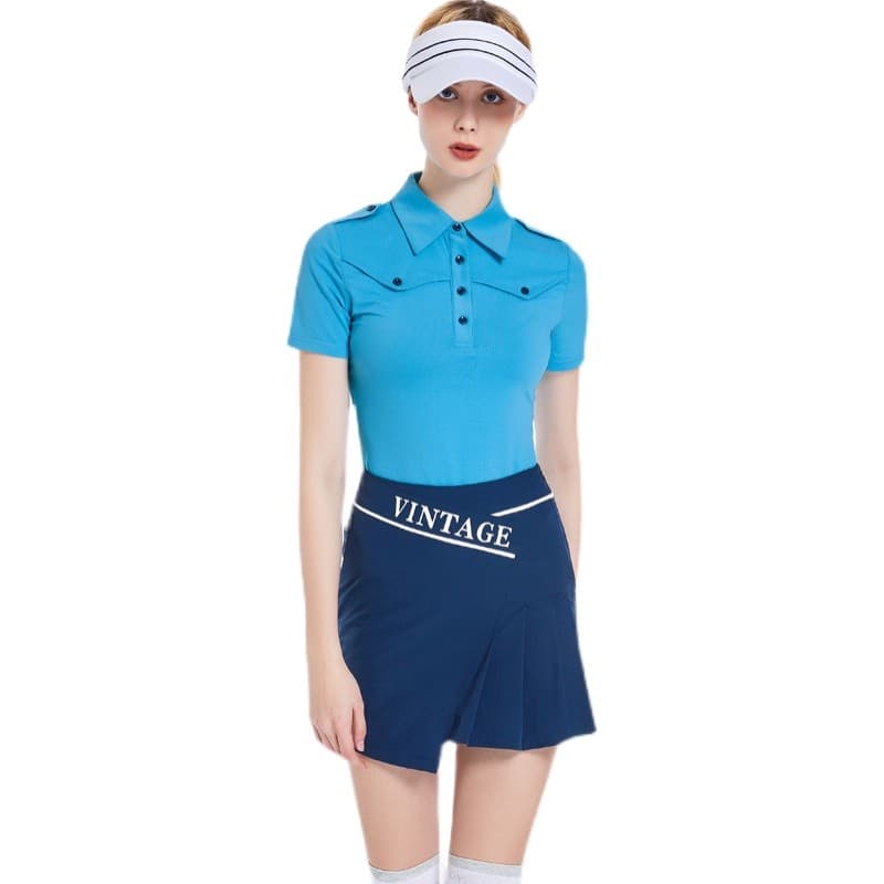 DK novo produto roupas de golfe femininas camiseta de manga curta primavera verão moda mais magro olhar saia esportiva t