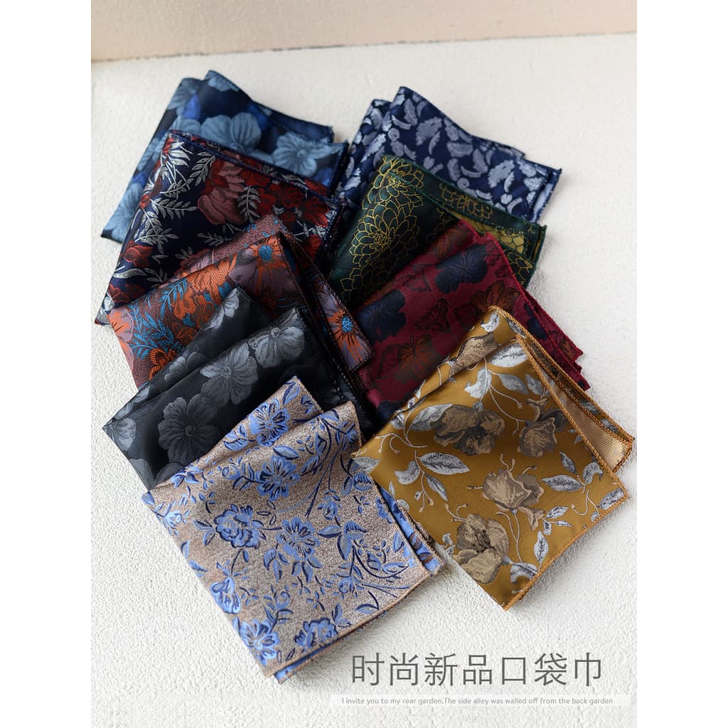 Nova forma de flor bolso quadrado Retro padrão terno masculino bolso decoração lenço vestido quadrado acessórios toalha
