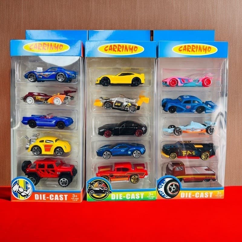 Kit Coleção Carrinho De Ferro Estilo Hot Wheels kit 5 Peças Envio Imediato