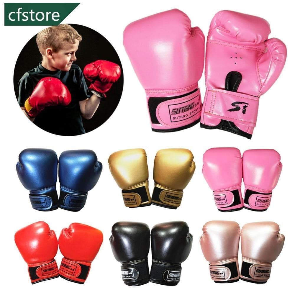 1 luva de boxe infantil para treinamento, luvas de couro PU, adequadas para Muay Thai, sparring, boxe, karatê e boxe pro
