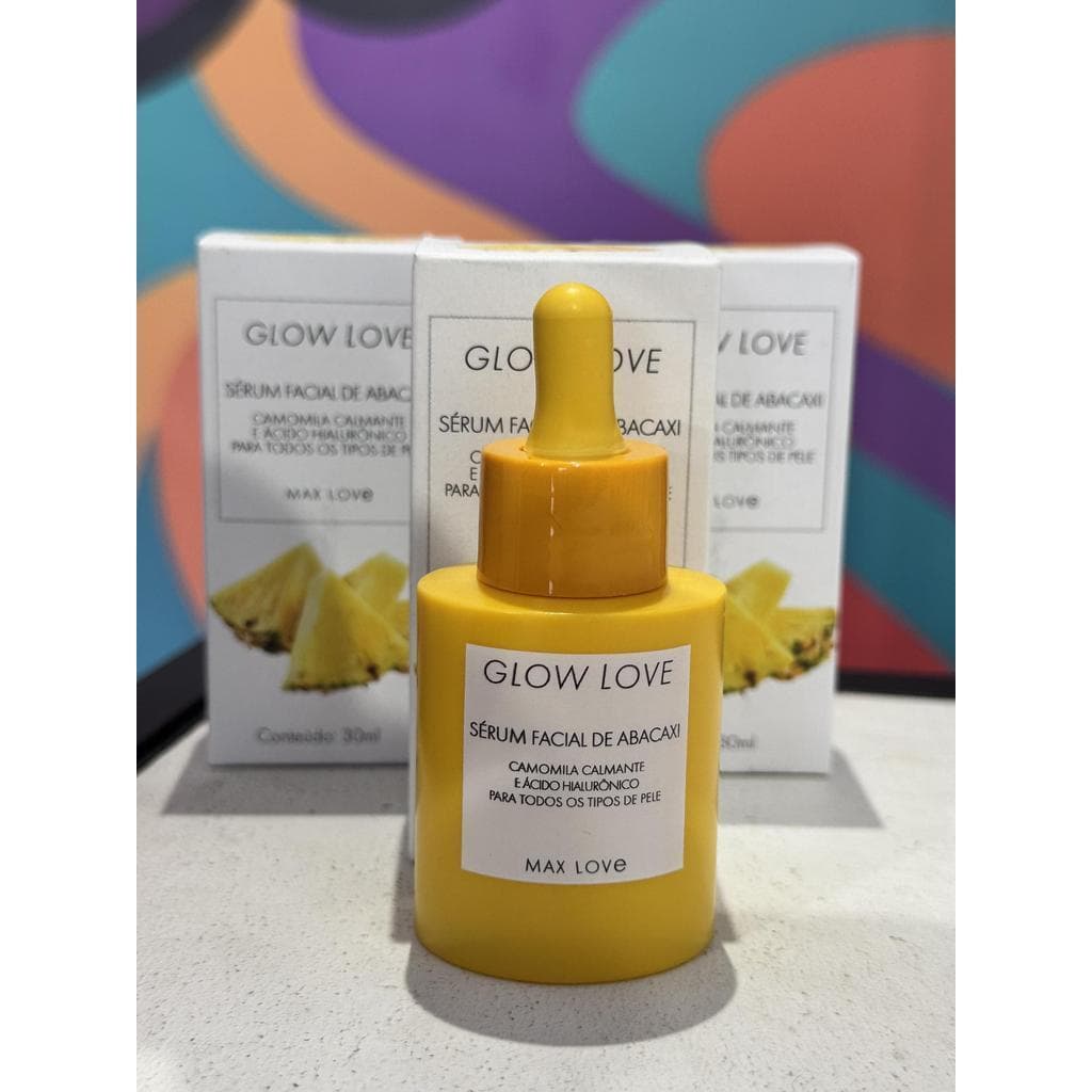 Sérum Facial Glow Love Abacaxi MaxLove com Camomila e Ácido Hialurônico