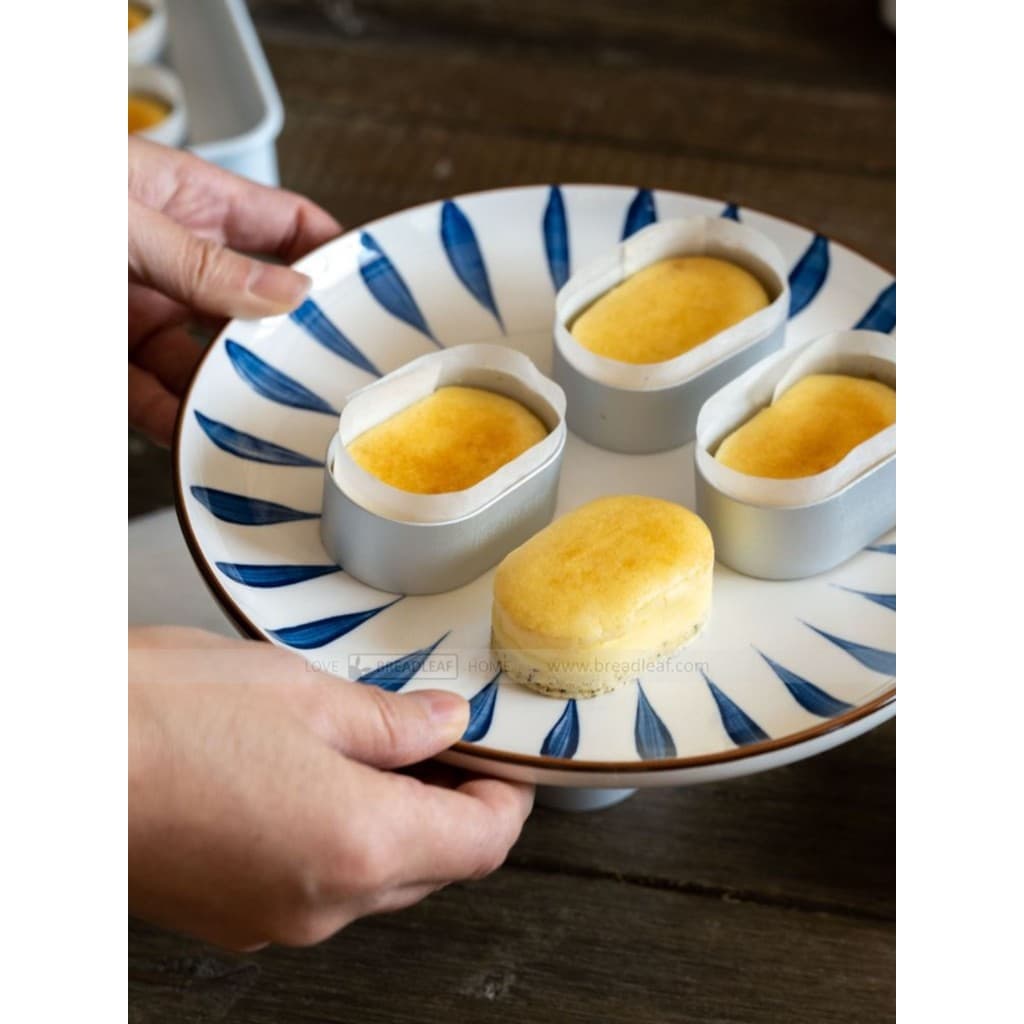 10 peças pacote meio cozido Cheesecake molde liga de alumínio luz queijo abacaxi bolo molde Oval combinando óleo papel S