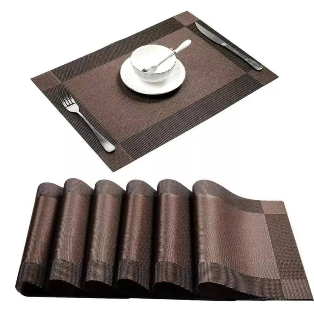 Jogo Americano Kit 6 Lugares Impermeável Retangular P/ Mesa