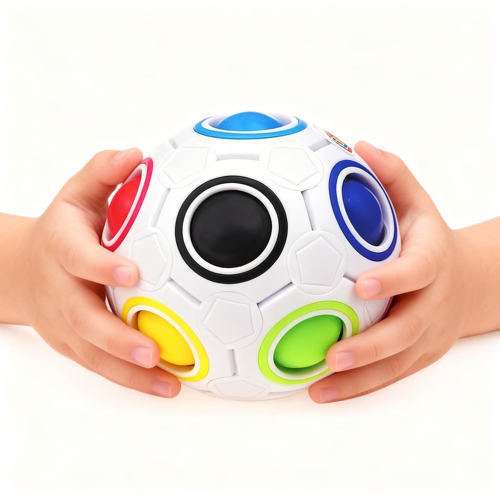 Cubo Mágico Bola Fidget Toy Puzzle Rainbow Ball Anti Estresse Quebra-Cabeça Arco Iris