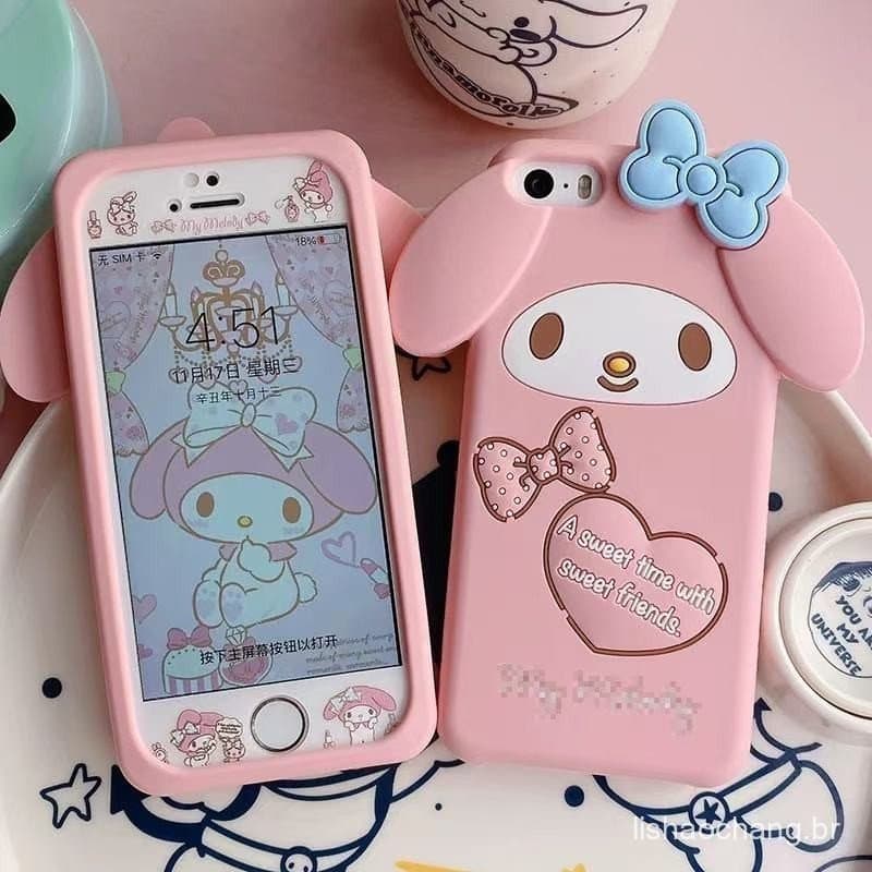 Nova Capa de Telefone de Silicone Macio e Fofo 3D My Melody para iPhone 16 15 14 13 12 Pro Max 11 Pro Max 4s 5 8 7 6 Plu
