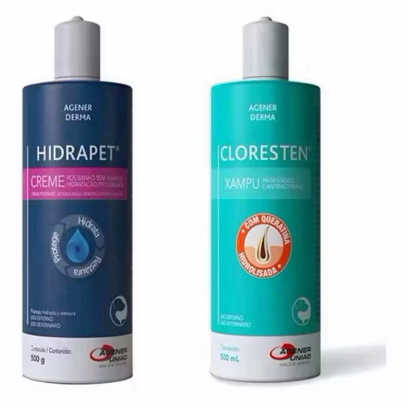 Shampoo ou Creme Cloresten Antifúngico 500ml/500g - Ação Anti-inflamatória e Antipruriginosa