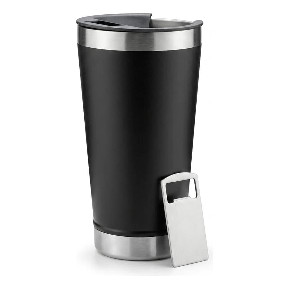 Copo Térmico Grande 500ml Com Tampa Abridor De Garrafa Inox - XL