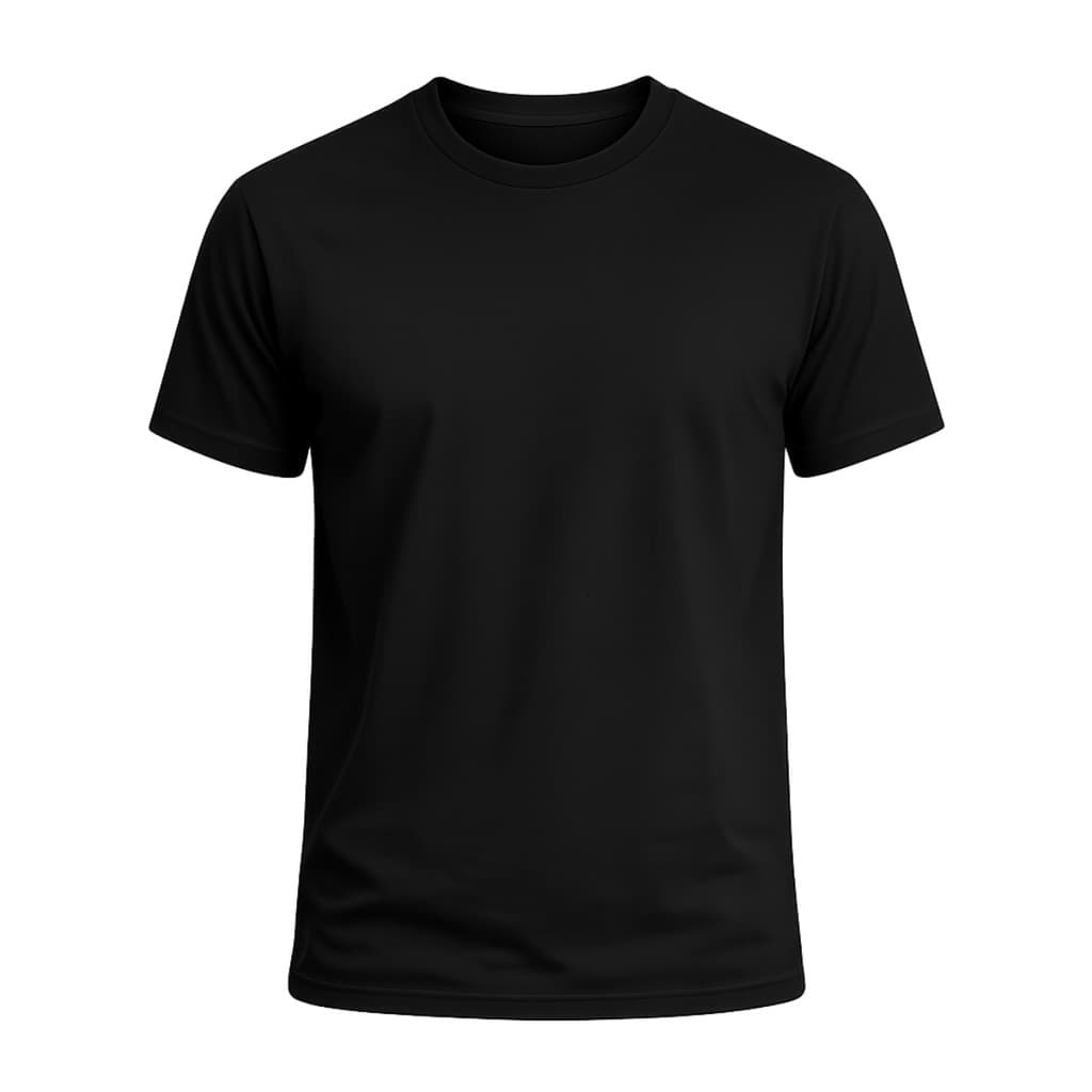 Camiseta Masculina Básica Algodão Confortável Casual Lisa Preta