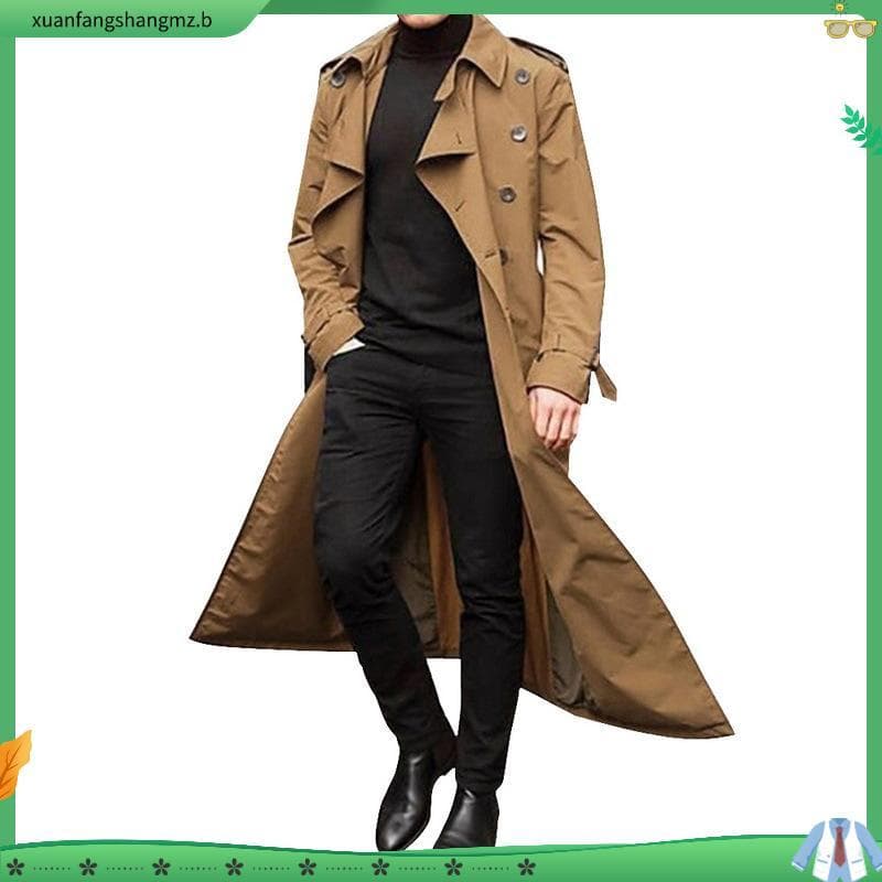 Casaco De Bolso Lateral De Moda Outono Trench Coat Duplo Peito