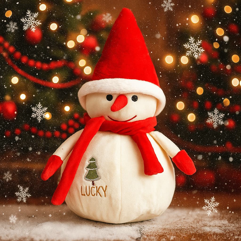 Boneco de Neve Enfeite de Natal - Pelúcia 22cm Altura
