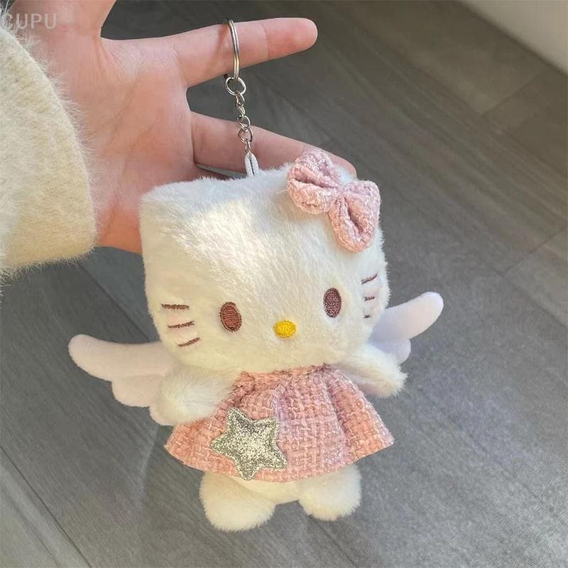 [CU] Kawaii Sanrio Hello Kitty Pingente De Pelúcia Anjo Boneca Criativa Chaveiro Bolsa Telefone Pendurado Acessórios PH