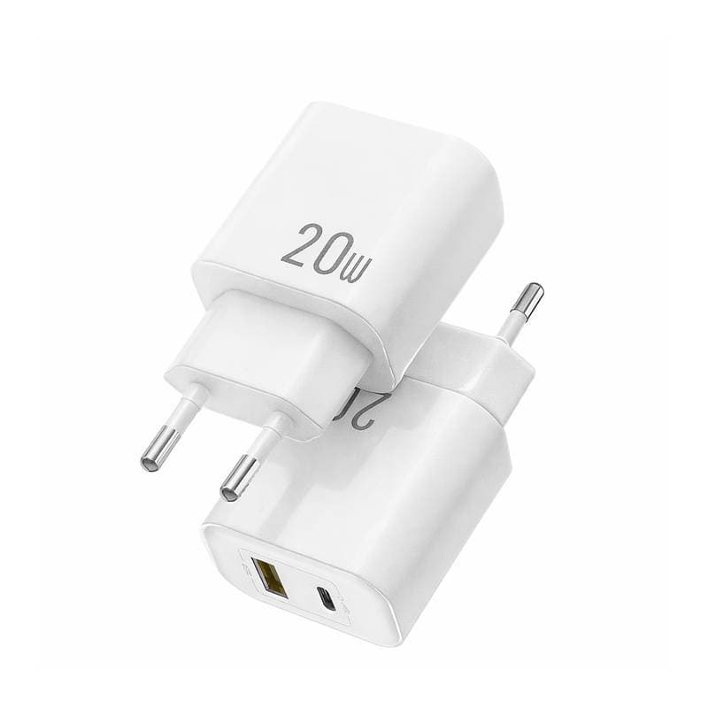 Kit 02 Carregador Turbo 20w USB + Tipo-C Duplo Carregamento