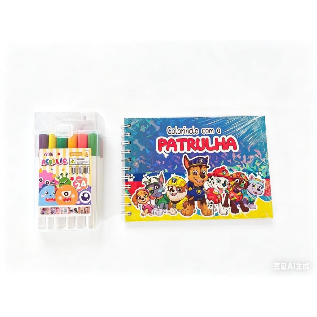 Kit Livro de Colorir + Canetas Acrílicas  Diversão Criativa Completa