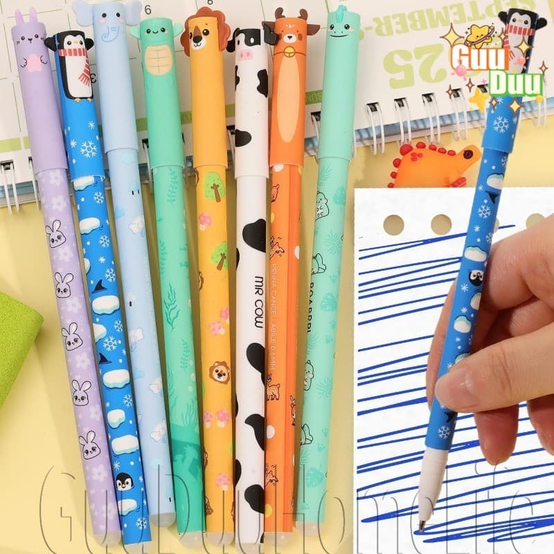 [GUUDUU] Caneta De Gel Apagável De Desenho Animado-Papelaria Para Estudantes-Material De Escritório Escolar-Canetas De G