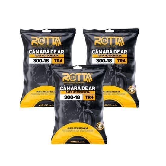 Kit 3 Câmaras Ar Rotta Cg Titan Moto Pneu Aro 18 Moto 125/150. Rotta