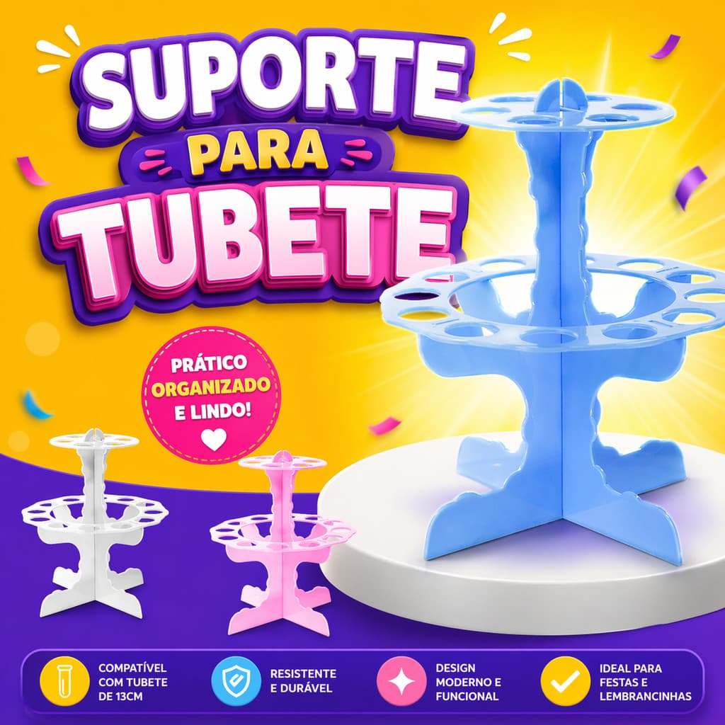 SUPORTE PARA TUBETE 18 FUROS DECORAÇÃO