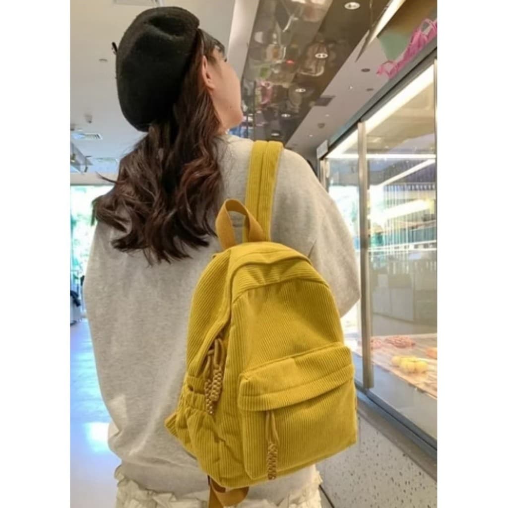 Mochila Em Veludo GRANDE E PEQUENA Feminina Estilosa Dia A Dia 2718