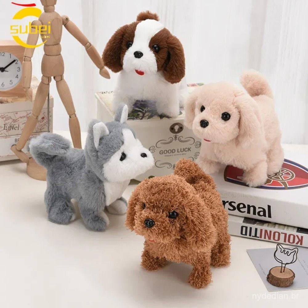 Robô De Cachorro Fofo SUBEI , Cachorrinho De Simulação Marrom Branco Cinza Balançando , Brinquedo Interativo De Agitação