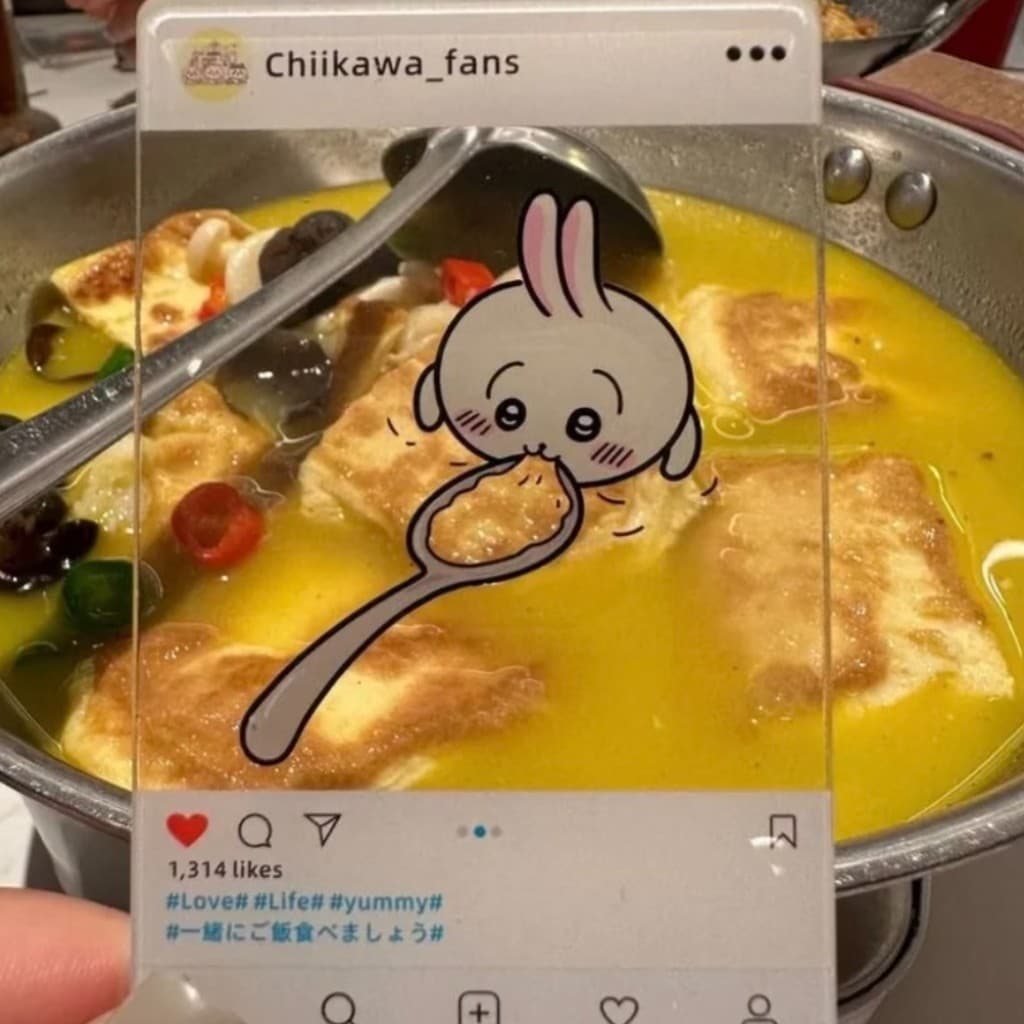 Japonês Kii Kawa usqi Xiaoba comendo através do cartão Xiaoji bonito Xiaohongshu mesmo estilo Xiaobau Saqi