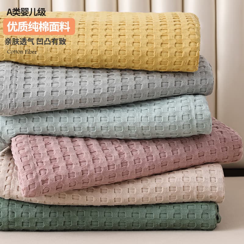 Classe A toalha colcha de algodão puro Waffle único estilo japonês cor sólida algodão toalha cobertor duplo Nap cobertor