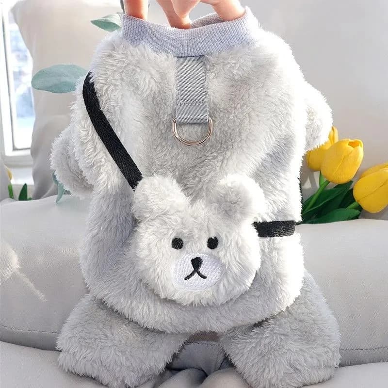 Roupas para cães de estimação, outono inverno com tração, pomerânia, filhotes pequenos, Bichon, inverno, pelúcia, roupas
