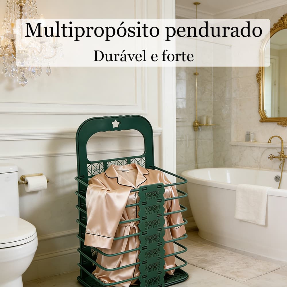 Cesto de roupa dobrável levantamento e suspensão multiuso cesto retrátil para roupas durável e forte oco e respirável