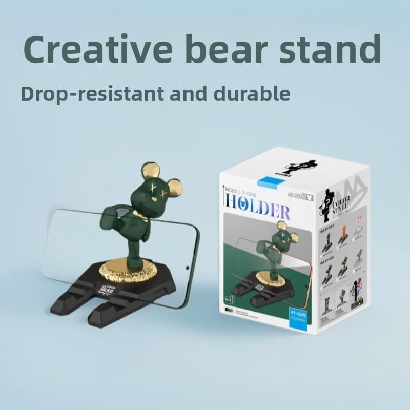 Urso violento suporte do telefone móvel dos desenhos animados presente criativo decoração de mesa suporte do telefone mó