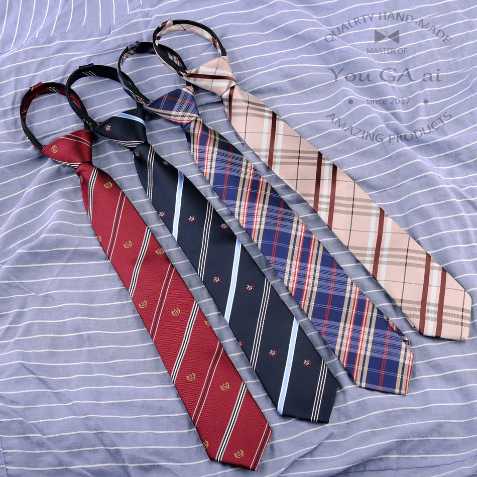 Frete grátis gravata curta com zíper JK uniforme xadrez gravata grátis Casual moda suéter camisa gravata feminina All-Ma