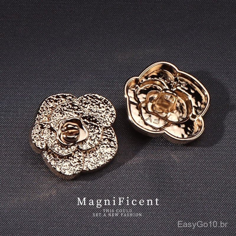 10pcs Botões De Roupas Retro Metálicas Gold Flower Para Costura De Camisolas De Malha Feminina Decorativos