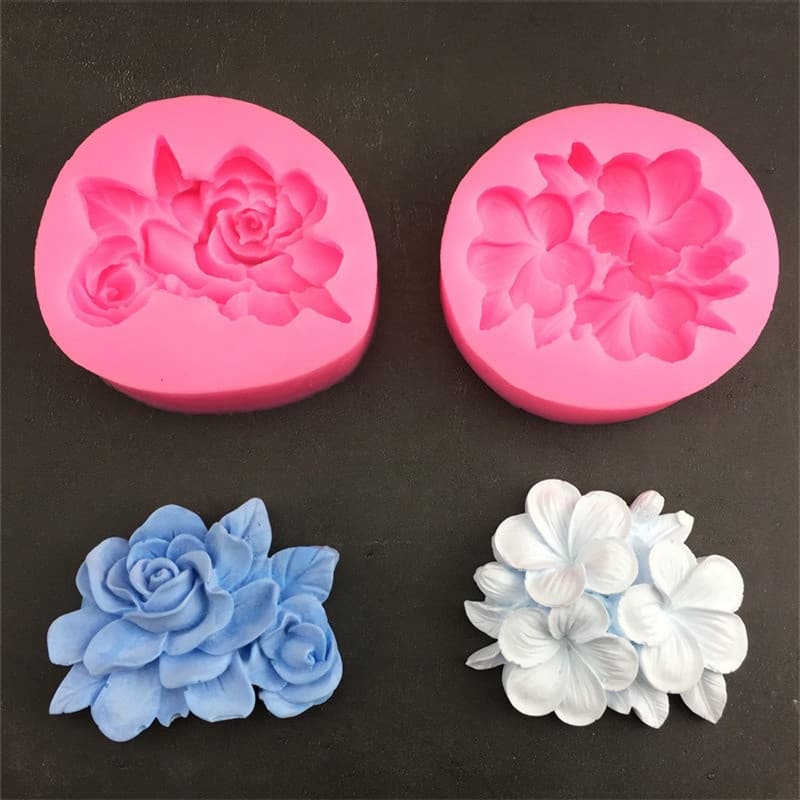 Gardenia Frangipani Molde De Silicone Sabão Feito À Mão Chocolate Cimento Gesso Para Panificação