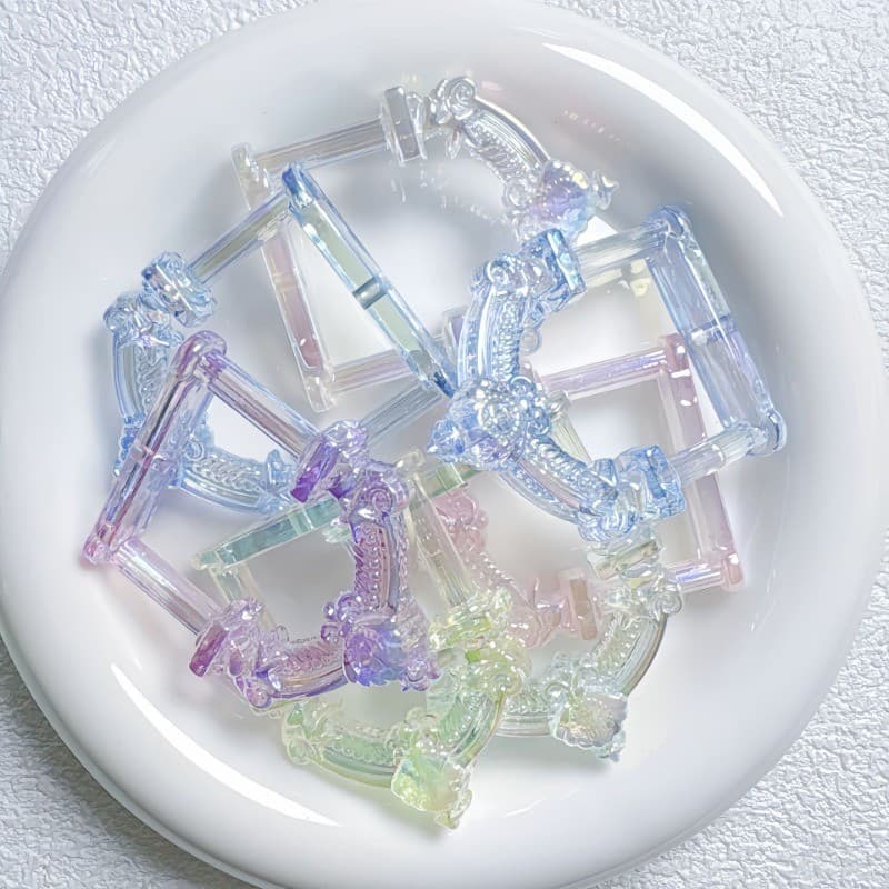 5 Pçs Transparente Oco Quadro Em Forma De Contas Artesanais DIY Corrente Do Telefone Móvel Pulseira Acessórios Materiais
