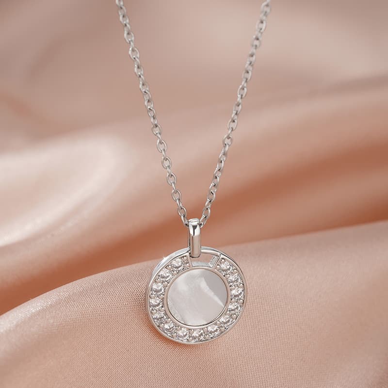 Diamante, redondo, luxo, requintado, vintage, simples, fashion, legal, fofo, sorte, colar feminino, presente