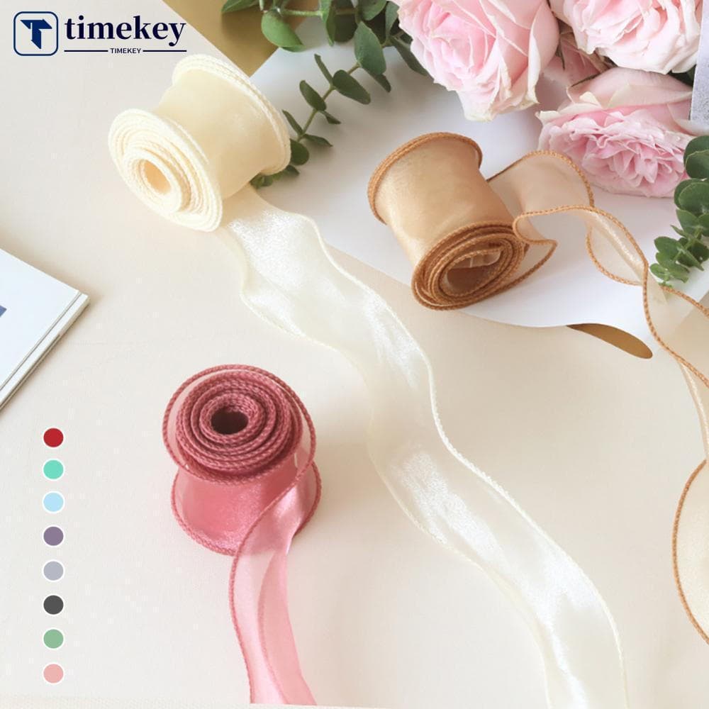 TIMEKEY 9 Metros/Rolo Fita De Fio Rabo De Peixe Material De Embalagem De Flores Floral Florista Embrulho Suprimentos De