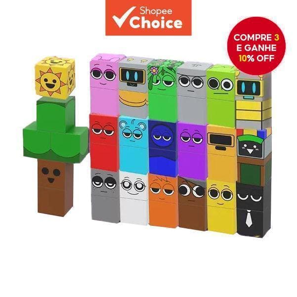 Kit 20pcs Sprunki Blocos De Construção Magnéticos Conjunto De Brinquedos De Quebra-Cabeça Infantil