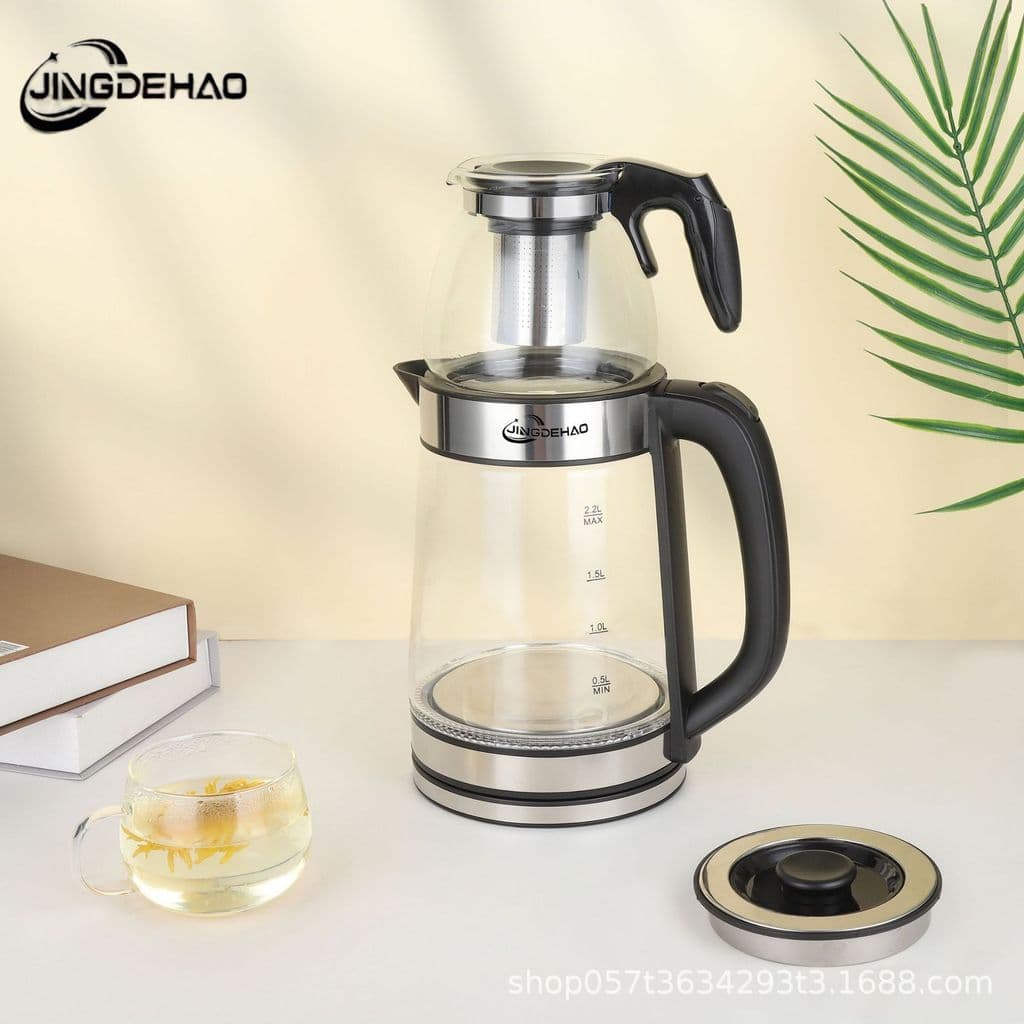 Chaleira elétrica doméstica chaleira de vidro desligamento automático chaleira de saúde chaleira de grande capacidade