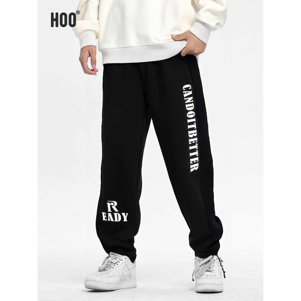 Hoo grande menino calças menino primavera outono estudante preto Sweatpants crianças calças casuais All-Match calças esp
