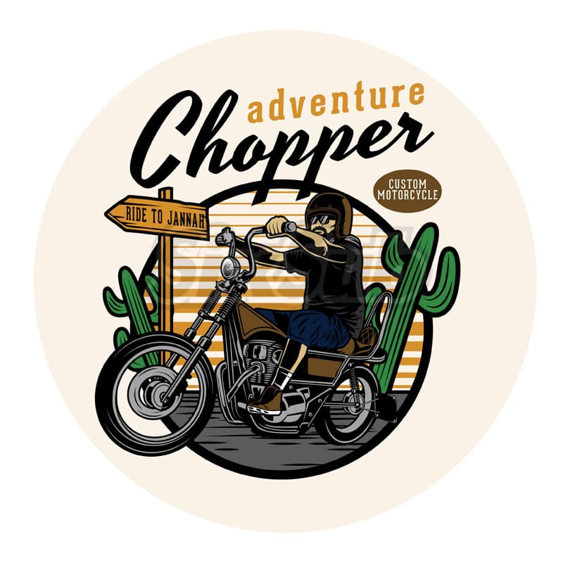 Chopper ADV Crossing the Desert Cruise Retro Motocicleta Adesivo Decalque Laser Epóxi Cristal Adesivo220203