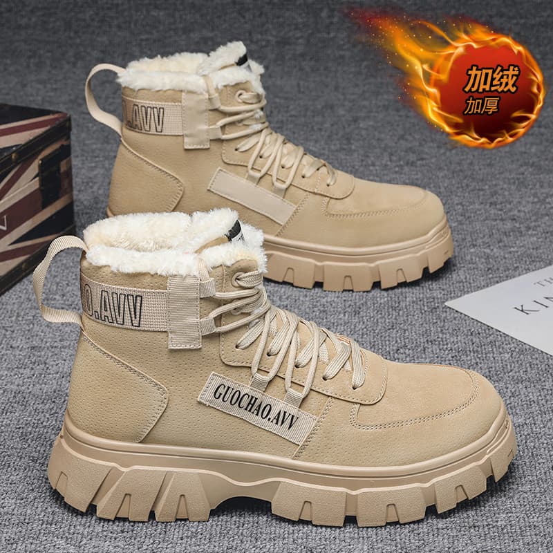 Menos botas de neve de 40 graus masculinas forro de lã de inverno engrossado botas de algodão quente pele integrada à pr