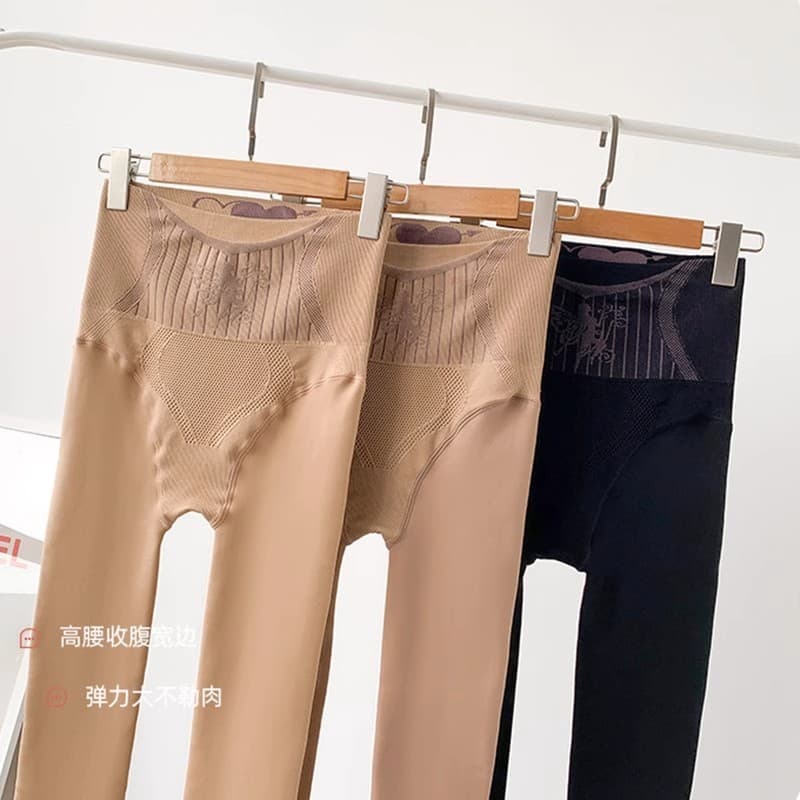 Flor fada água luz meias pernas nuas outono inverno exterior usar cintura alta dobra barriga meia-calça de uma peça mais