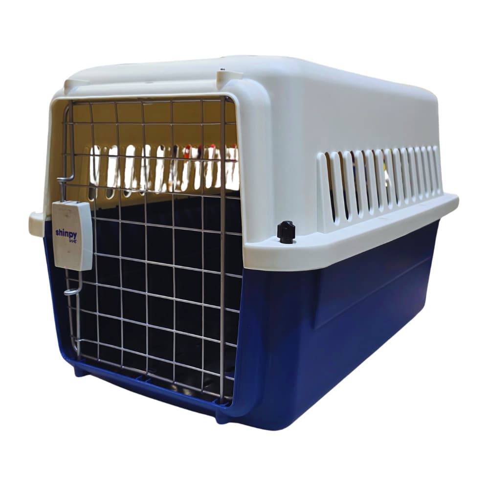 Caixa Transporte Pet Shinpy Azul Cães Gatos 50x31,8x32,5cm