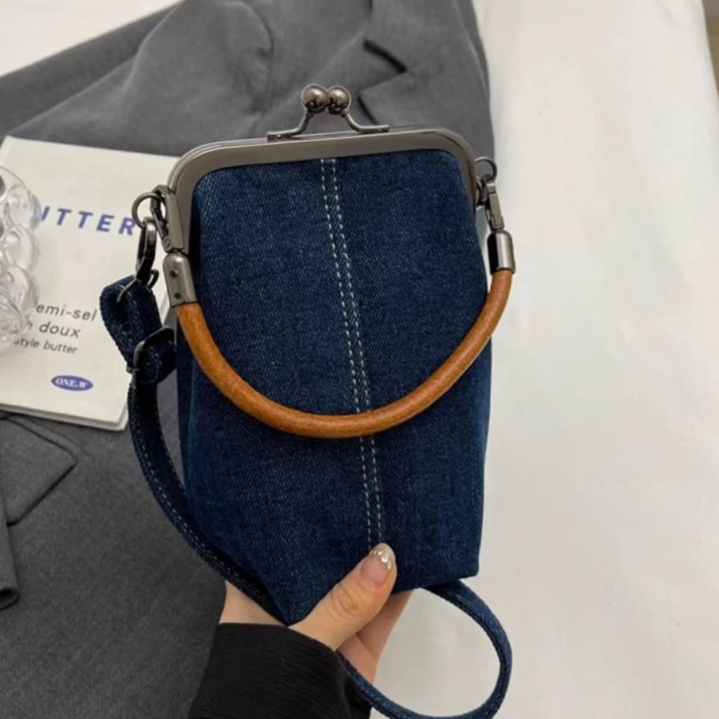 Bolsa de ganga casual e elegante, bolsa para celular, bolsa transversal, bolsa artística, bolsa feminina artesanal versá