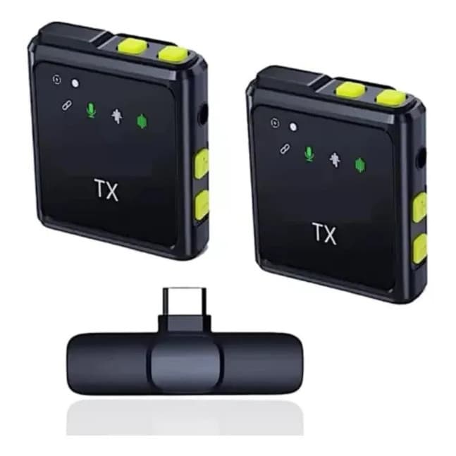 Microfone Duplo Lapela Sem Fio Plug Play Digital Anti Ruído