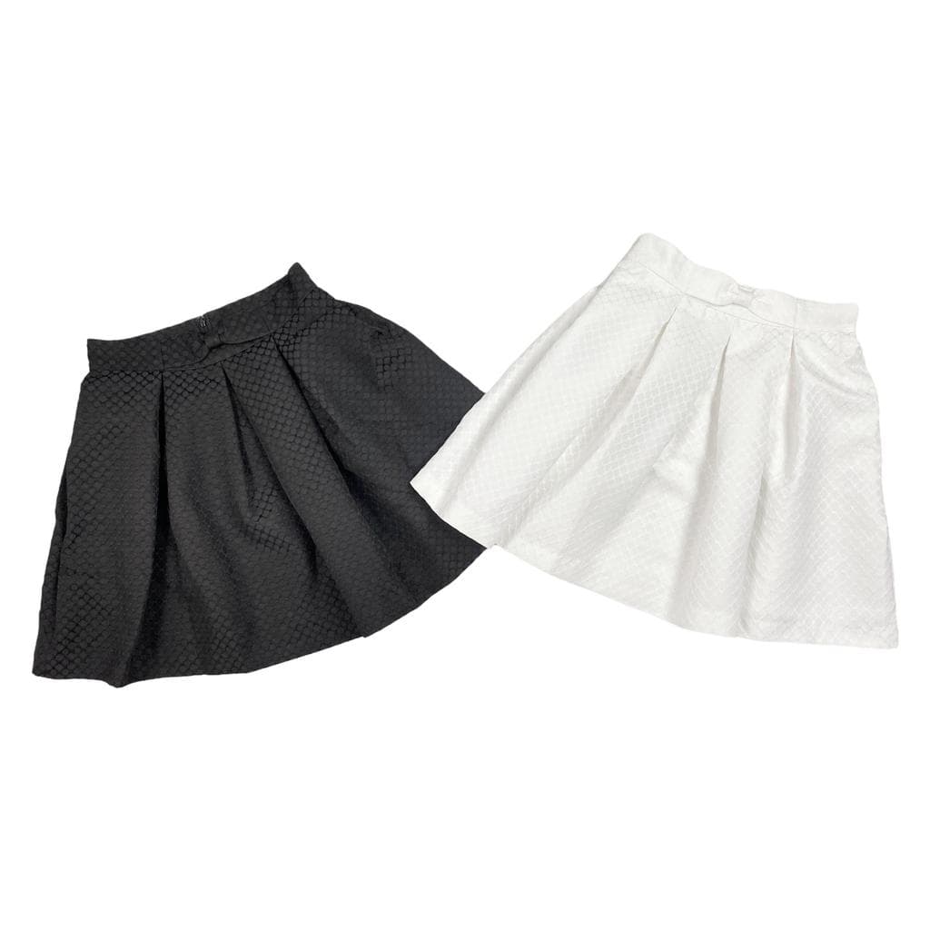 H3092 verão novo estilo arco decoração cintura alta saia feminina moda versão coreana saia Jacquard saia plissada