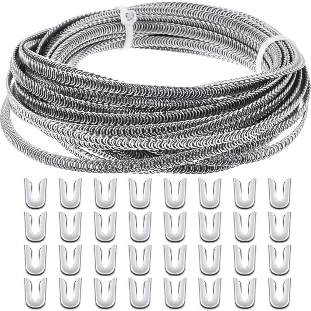 Barbatana de Metal Espiral para Costura de Corsets, 16,4 Jardas de Comprimento, 1/4 de Largura, Aço Inoxidável com 32 Po