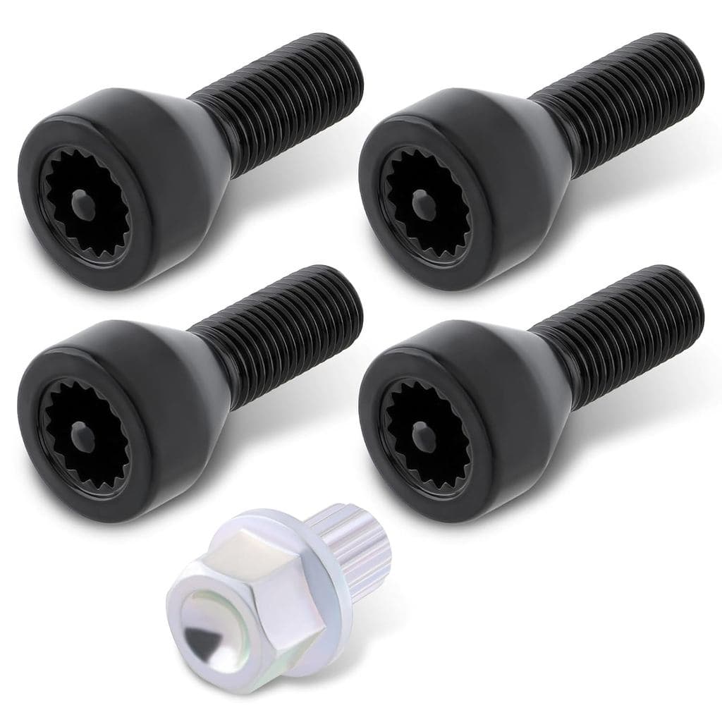 AUTOKAY 36136786419 Conjunto de 5 Porcas de Roda com Chave Mestra para BMW Série 1/3/5/6 M12 x 1.5