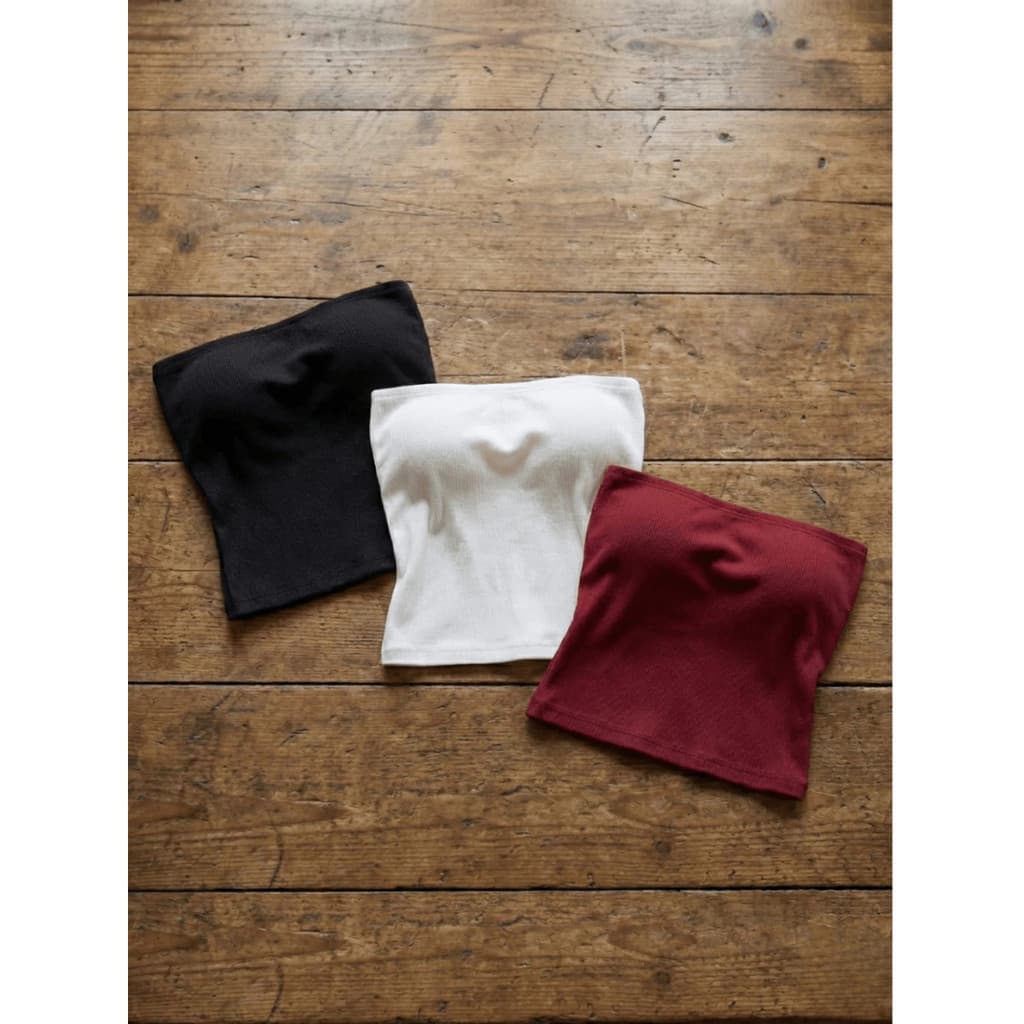 Kit 3 Tops Tube Feminino Versátil Moderno Tendência Casual Ajuste Perfeito Conforto Estilo