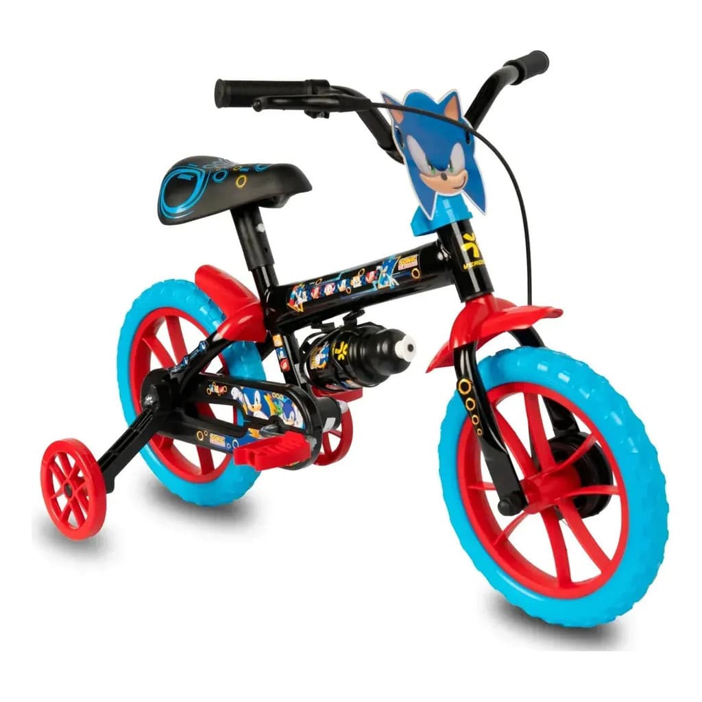 Bicicleta Sonic Aro 12 Verden Bikes Azul e preto Com Rodinhas